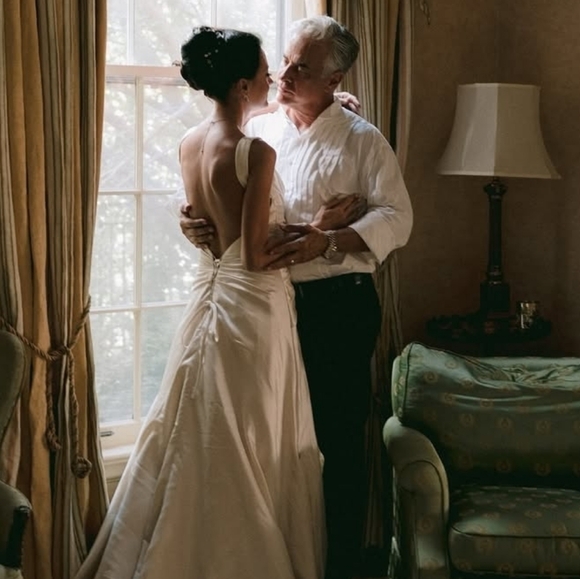 Maggie Sottero Dresses & Skirts - Creamy Rum Pink Satin Wedding Gown